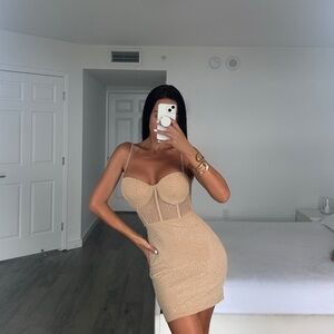 Windsor Sparkling Nude Mini Dress